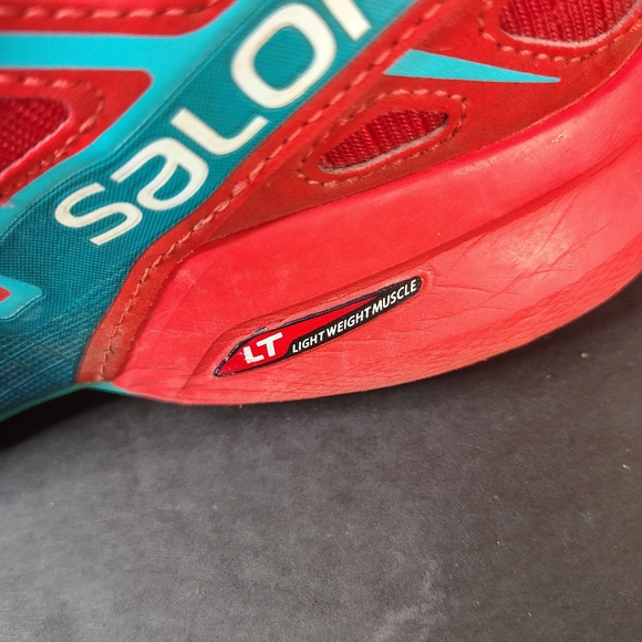 Salomon Speedcross 4 GTX Trail Running Shoes Mens Size 8.5 Red Blue Goretex - Picture 12 of 13